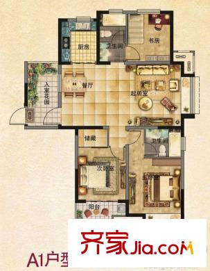 鳳鳴公寓 3室戶(hù)型圖