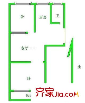 鼓一小教師單位宿舍 3室戶型圖