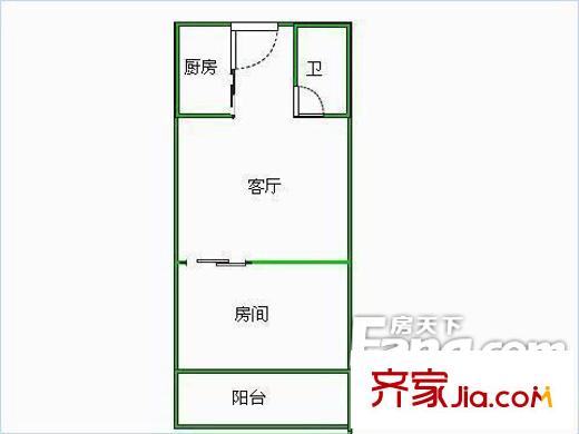 庭芳苑 1室 戶(hù)型圖
