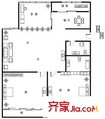 金明苑 3室 戶型圖