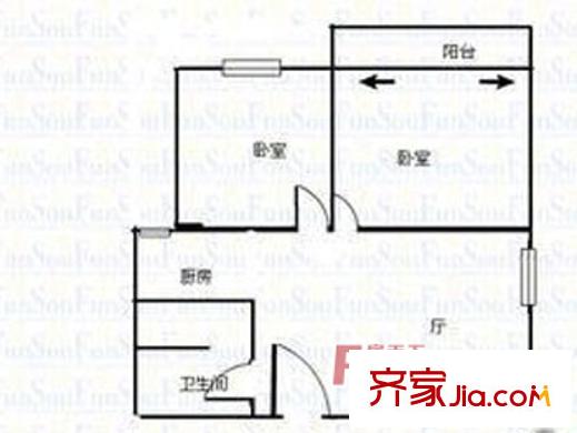  桂山公寓 2室戶型圖