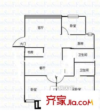 市直象園公寓戶(hù)型圖象園公寓 4室戶(hù)型圖 4室2廳2衛(wèi)1廚