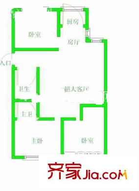 世界城 3室 戶型圖