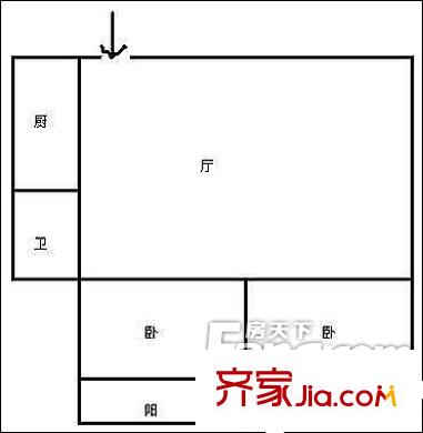 福州 亞峰小區(qū) 2室戶型圖