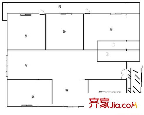 華福大廈 4室 戶型圖