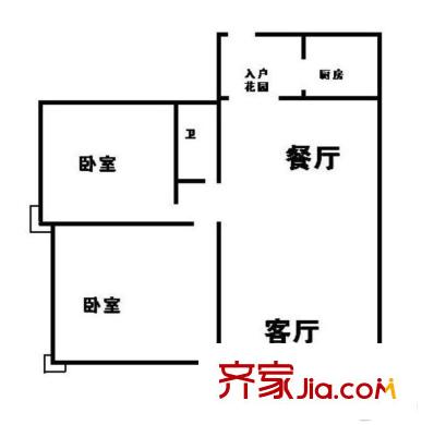 大儒世家臥琥 2室 戶型圖