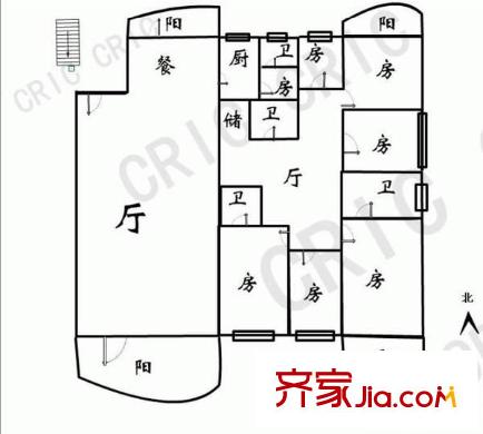 陽光城一期 7室 戶型圖
