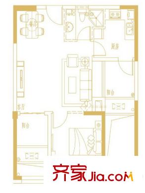 正榮潤(rùn)園戶型圖D1戶型圖 1室1廳1衛(wèi)1廚