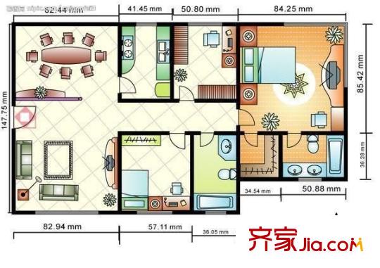 金山桔園二期嘉園戶型圖金山桔園二期嘉園 5室 戶型圖 5室2廳2衛(wèi)1廚