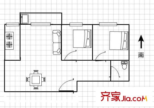 上街商貿(mào)城 2室 戶型圖