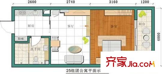 金諾大廈 1室 戶型圖