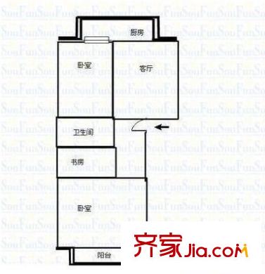 浦上小區(qū) 2室 戶型圖