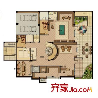 融僑?觀山府A2戶型底層戶型圖 5室1廳2衛(wèi)