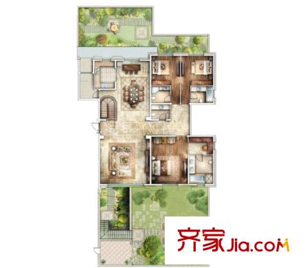 都市桃源戶型圖4室2廳 戶型圖 4室2廳