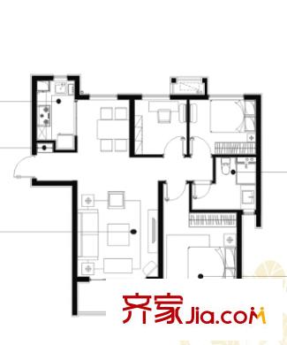 天澤一方戶型圖2室2廳 2室2廳