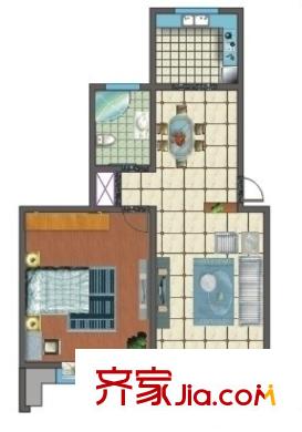 飛帆小區(qū)戶型圖1室2廳 1室2廳
