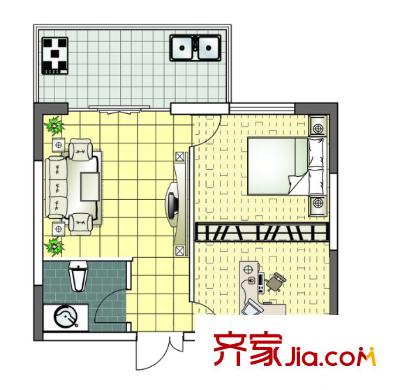 二橋東村戶型圖2室2廳 2室2廳