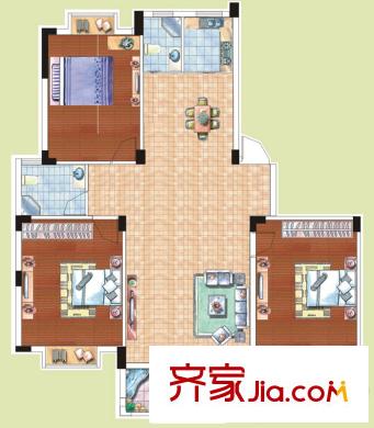光谷桂花城2棟C戶型圖 3室2廳2衛(wèi)1廚