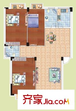 光谷桂花城3棟4棟戶型圖 3室2廳2衛(wèi)1廚