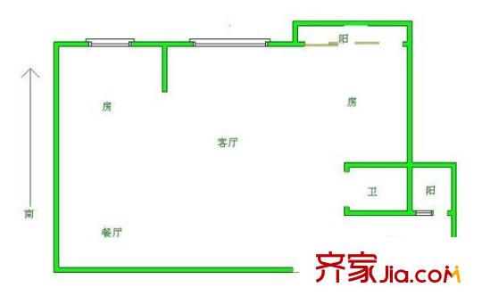 古田公寓 2室 戶型圖