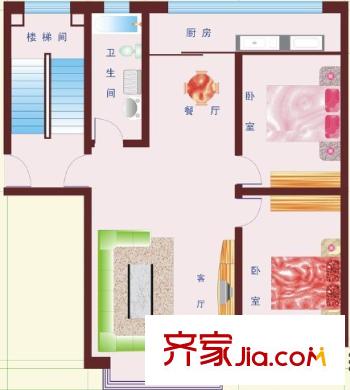 古田三路小區(qū)戶型圖2室2廳 戶型圖 2室2廳