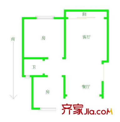 北岸名居 2室 戶型圖