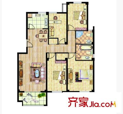 新華村戶型圖4室2廳 戶型圖 4室2廳
