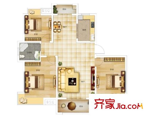 輝煌公寓戶(hù)型圖3室2廳 3室2廳