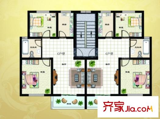 銘新社區(qū)戶型圖4室2廳 戶型圖 4室2廳