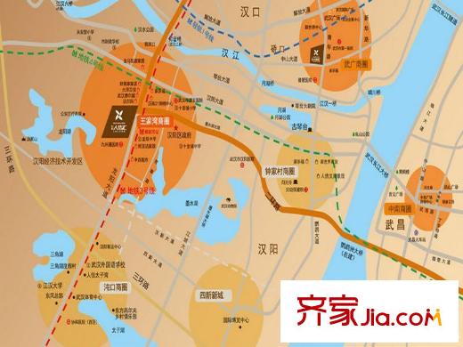 漢陽人信匯交通圖區(qū)位示意圖