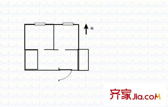 人防宿舍 2室 戶型圖
