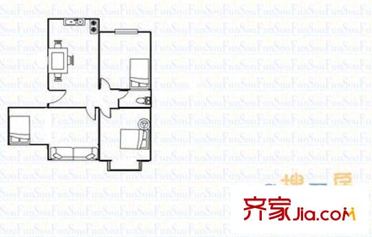 太化新光第六小區(qū) 3室 戶型圖