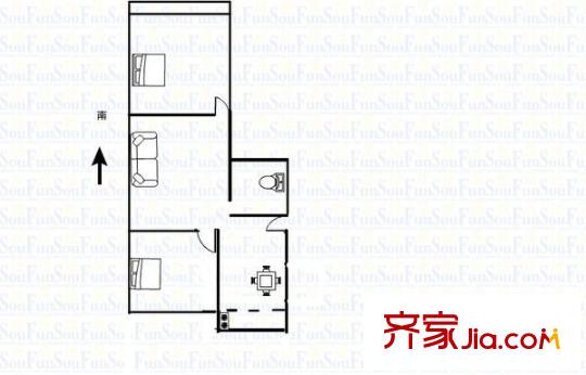 鯤鵬小區(qū) 2室 戶型圖