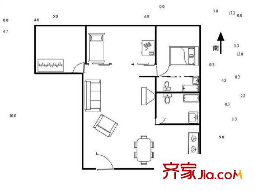 鴻峰東花園 2室 戶型圖