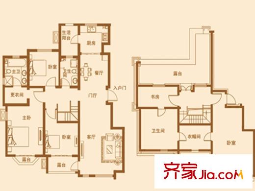 康大鑫都匯府7-15號樓A5戶型圖 3室2廳2衛(wèi)1廚
