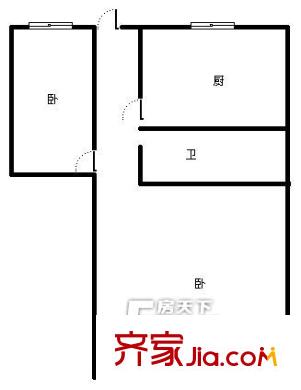 洮南路社區(qū)戶型圖2室戶型圖 2室1廳1衛(wèi)1廚