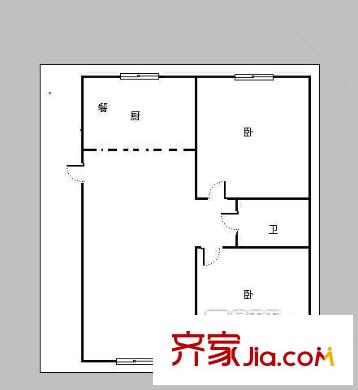 曙光公寓戶型圖2室戶型圖 2室1廳1衛(wèi)1廚