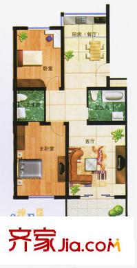 新城市花园户型图2室1厅