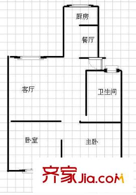 太行山路社區(qū)戶型圖2室戶型圖 2室1廳1衛(wèi)1廚