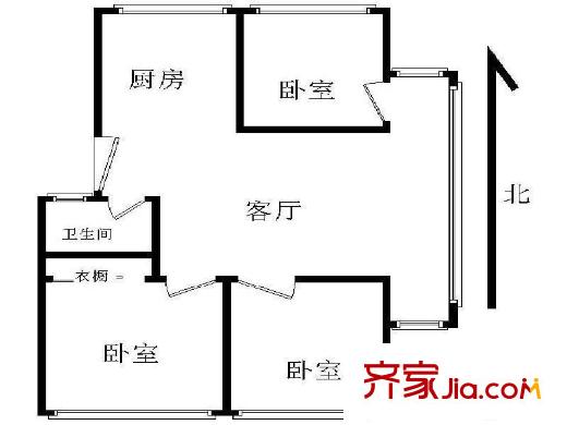 康儲山莊3室 戶型圖