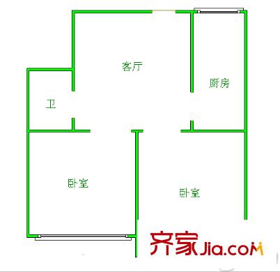 平安路小區(qū) 2室 戶型圖