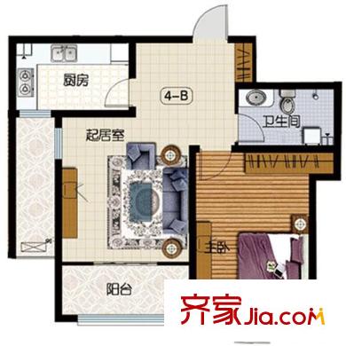 永聯(lián)佳園戶型圖1棟b戶型 1室1廳1衛(wèi)