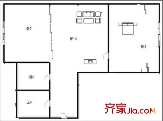 福臨萬家二期 2室 戶型圖