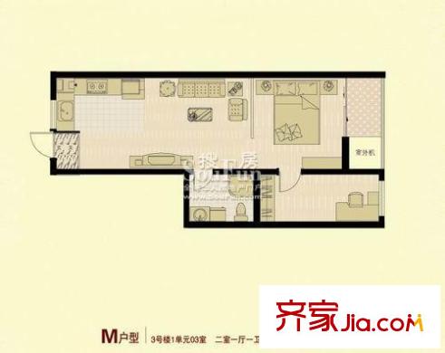 嘉合新興戶型圖M 2室1廳1衛(wèi)1廚