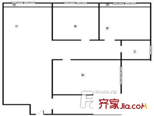 官?gòu)d前海園 3室 戶型圖