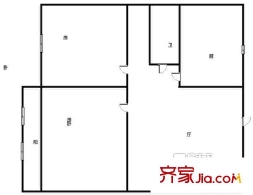 瑞昌路小區(qū)戶型圖2室戶型圖 2室1廳1衛(wèi)1廚