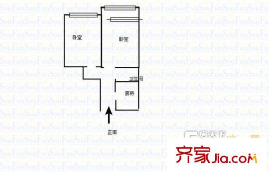 水清溝小區(qū)戶型圖2室戶型圖 2室1衛(wèi)1廚