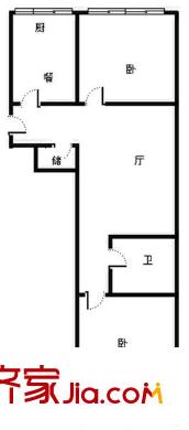 升平路二小區(qū)戶型圖2室戶型圖 2室1廳1衛(wèi)1廚
