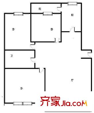 永安路社區(qū)戶型圖3室戶型圖 3室1廳1衛(wèi)1廚