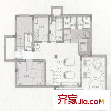 芭東小鎮(zhèn)SA2N套型地下室戶型圖 5室4廳3衛(wèi)1廚